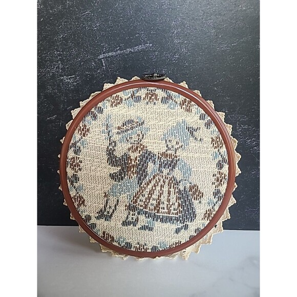 Finished Needlepoint of a Period Couple - Picture 2 of 10